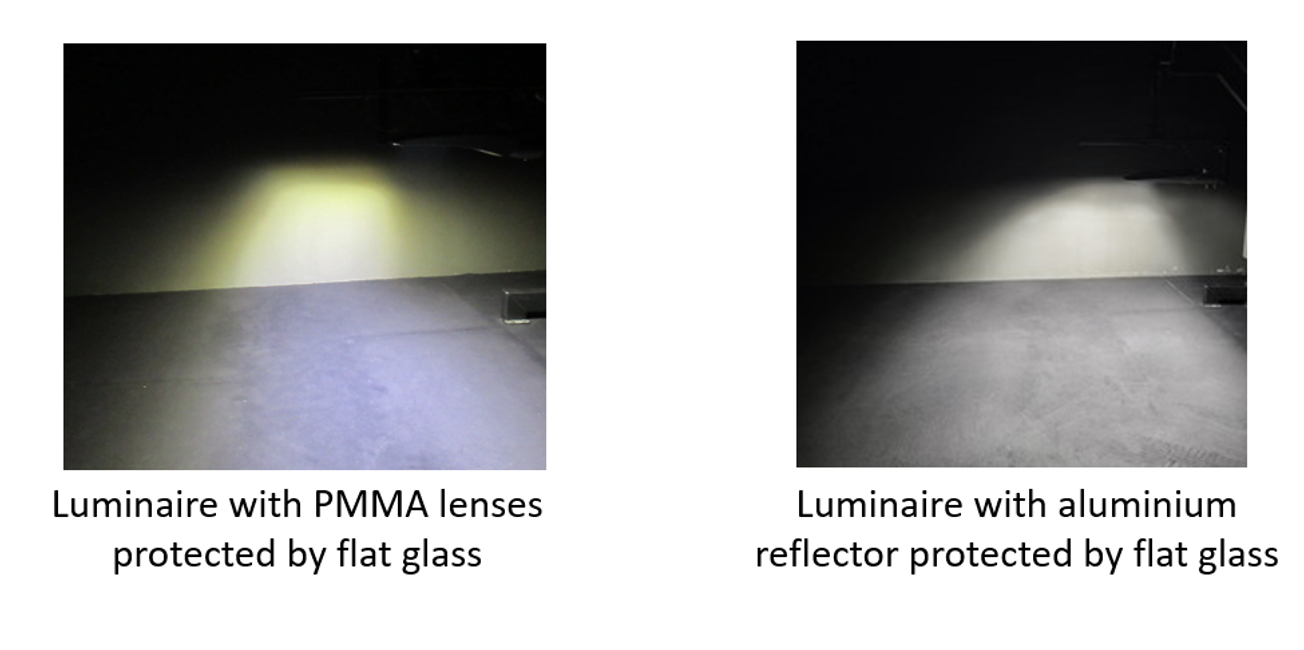 luminaire woth pmma lenses vs luminare with aluminium